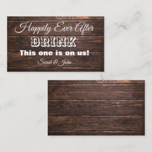 Unique Rustic Oak Wedding Voucher Drink Ticket