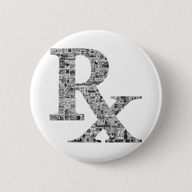 Unique Rx Pharmacy Apothecary 2 Inch Round Button (Front)