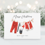 Unique Santa Christmas Non-Photo Holiday Card<br><div class="desc">Wish your friends and family a happy holiday season with this unique Santa Christmas design. Personalize with your holiday greeting and family name.</div>