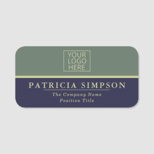 Unique Sapphire Blue & Sage Green Self-expression Name Tag