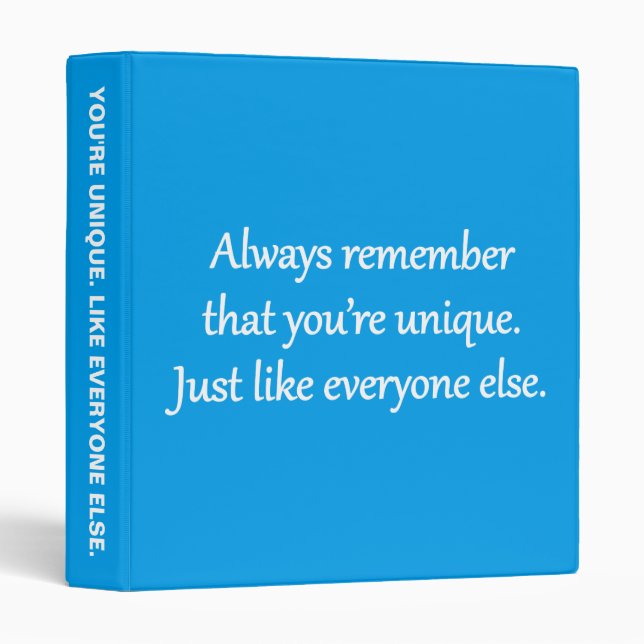 Unique - Sarcastic Zen Phrase Binder (Front/Spine)