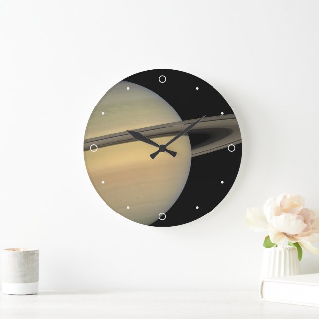 Unique Saturn Planet Solar System Rings Capricorn Large Clock (Home)