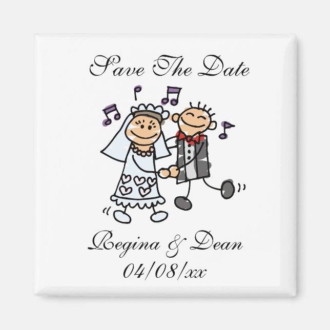 Unique Save The Dates Wedding Dance Bride Groom Ma Magnet (Front)