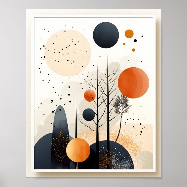 Unique Scandinavian Geometric Composition Shapes Poster (Front)