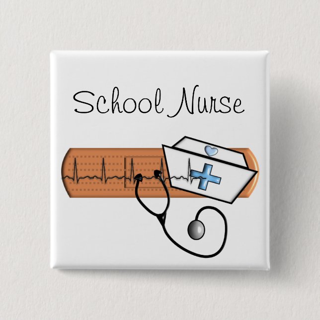 Unique School Nurse Gifts 2 Inch Square Button (Front)