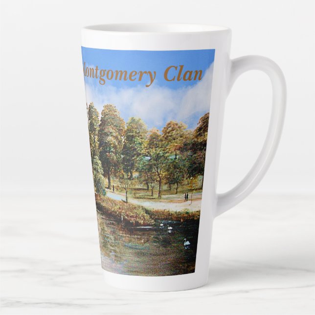 Unique Scots Montgomery Clan's Eglinton Castle Latte Mug (Right)