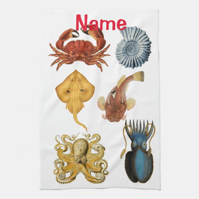 Unique Sea Beings Assortment Thunder_Cove Kitchen Towel (Vertical)