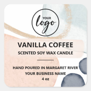 Unique Shapes Scented Soy Candle Logo Labels