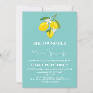 Unique She Found Her Main Squeeze Bridal Shower Invitation