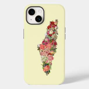 Unique Simple Classic Floral Palestine Map Case-Mate iPhone 14 Case