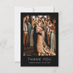 Unique Simple Photo QR Code Wedding Thank You Card