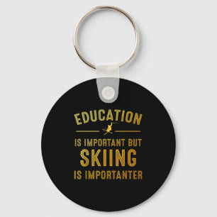 Unique Skiing Art For Men Women Kids Skier Mountai Keychain
