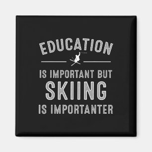Unique Skiing Art For Men Women Kids Skier Mountai Magnet