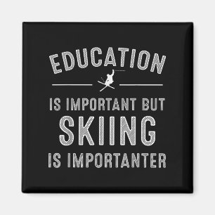 Unique Skiing Art For Men Women Kids Skier Mountai Magnet