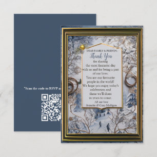 Unique snowflake Festive Thank you RSVP Card