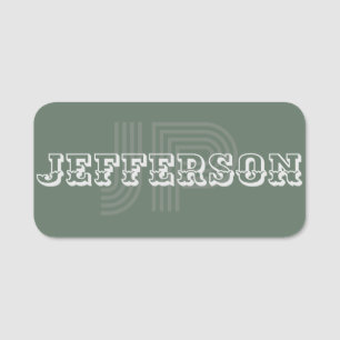 Unique Sophisticated Sage Green Professional Name Tag