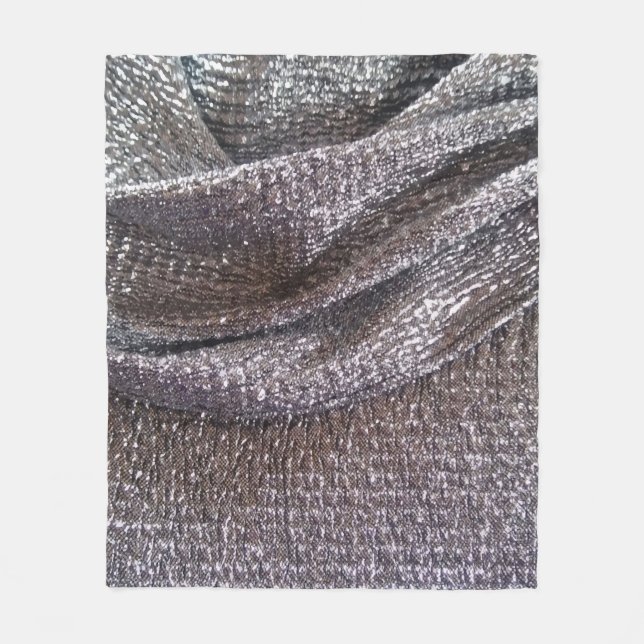Unique Sparkly Silver Pattern Fleece Blanket (Front)