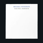 Unique Special Classical Blue White Notepad<br><div class="desc">This template can be customized to meet all professional occupations.</div>
