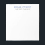 Unique Special Classical Blue White Notepad<br><div class="desc">This template can be customized to meet all professional occupations.</div>