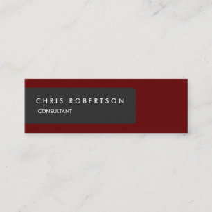 Unique Special Grey Dark Red Slim Mini Business Card