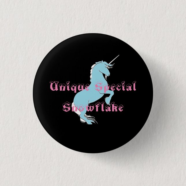 Unique Special Snowflake Unicorn Button (Front)