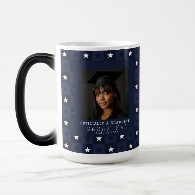 Unique Square Pattern Husband  Graduation Gift Magic Mug (Left)