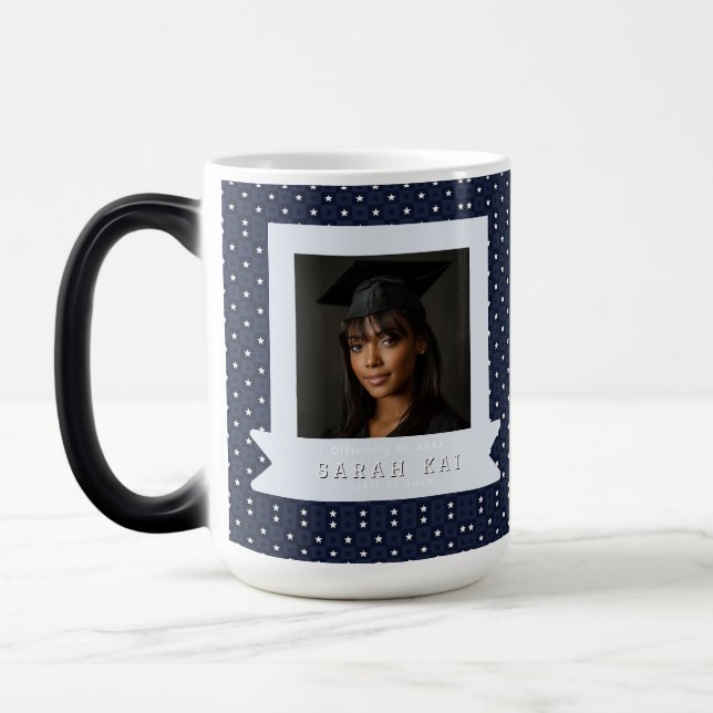 Unique Square Pattern Husband  Graduation Gift Magic Mug (Left)