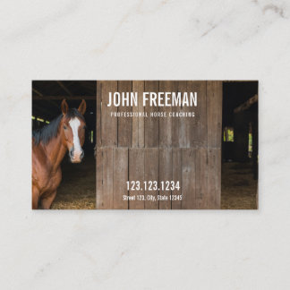 Unique Stable Horse Photo Equestrian Business Card