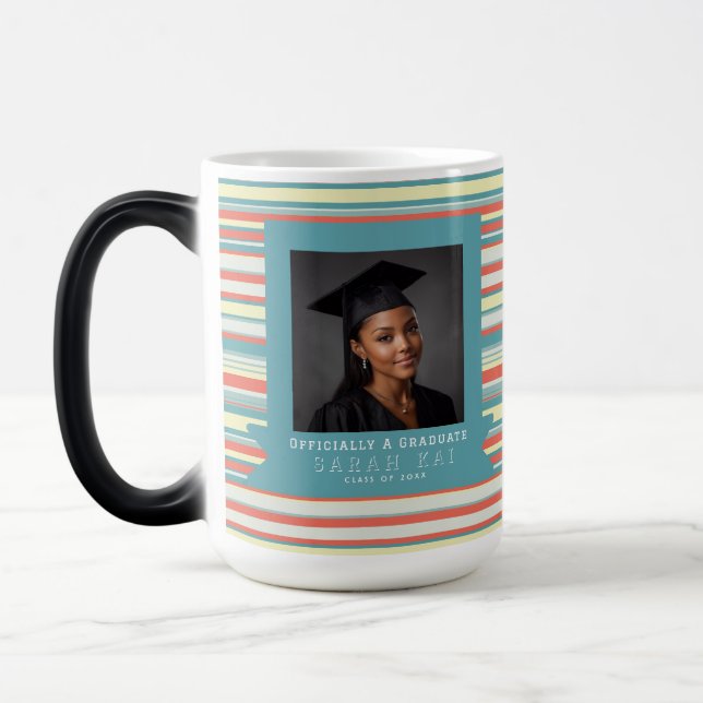Unique Stripe Print Certified Teacher Magic Mug (Left)