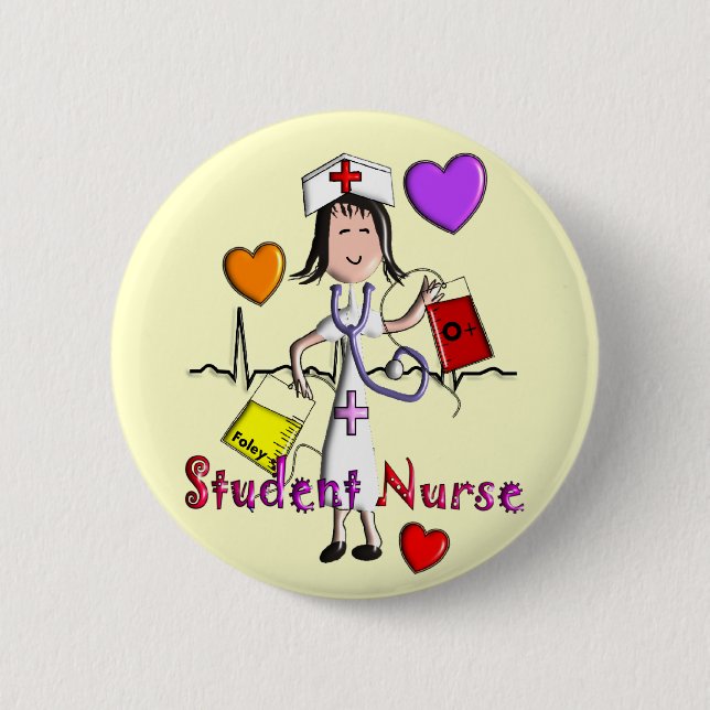 Unique Student Nurse Gifts 3D Graphics 2 Inch Round Button (Front)