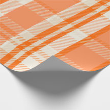 Unique & Stunning Orange & Cream Color Combo Plaid