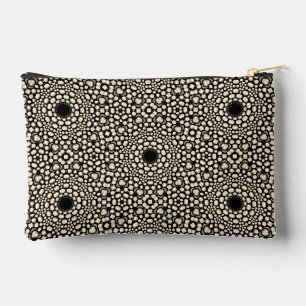 Unique Stylish Black & White Dot Art Pattern  Accessory Pouch