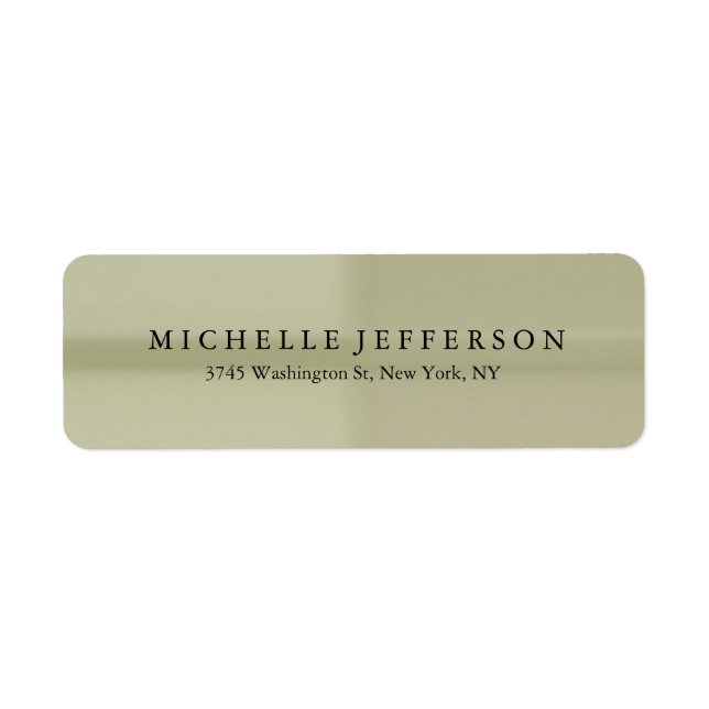 Unique Stylish Modern Elegant Return Address Label (Front)