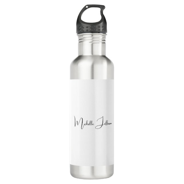 Unique Stylish Modern Plain Calligraphy 710 Ml Water Bottle (Front)