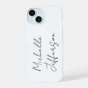 Unique Stylish Modern Plain Calligraphy iPhone 15 Case