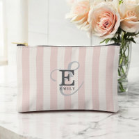 Unique Stylish Monogram Typography Pink Stripes