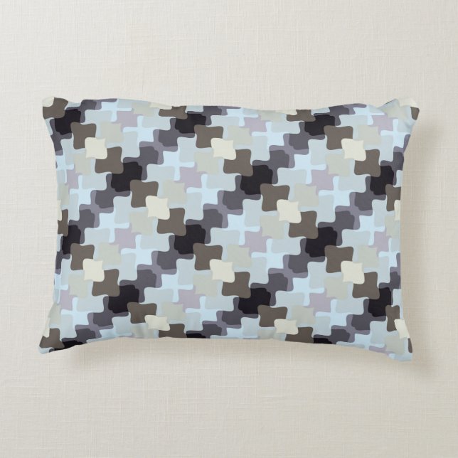 Unique Subdued Coloured Pattern Accent Pillow (Back)