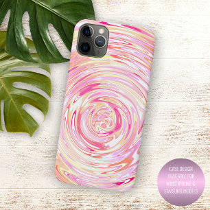 Unique Sunny Yellow Orange Blush Pink Swirl Art
