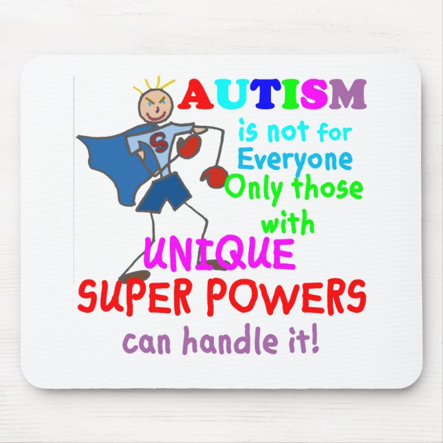 Unique Super Powers Autism Mouse Pad (Front)