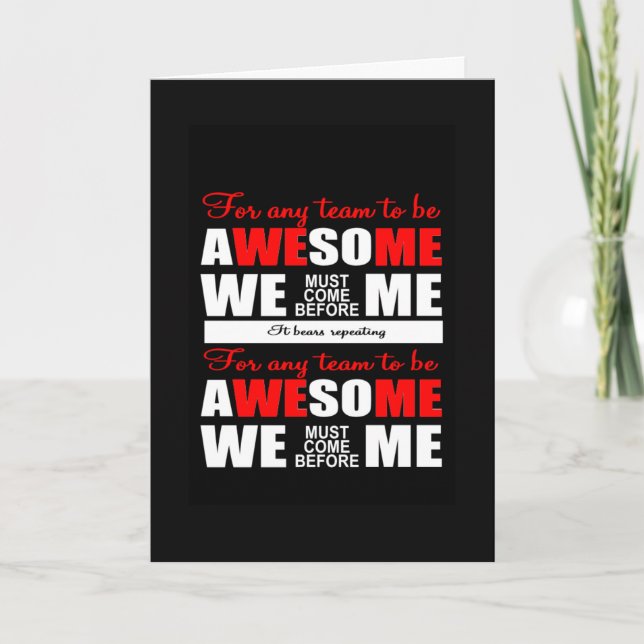 unique teamwork motivational quote card (Front)