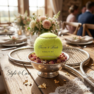 Unique Tennis Ball Wedding Keepsake With Names