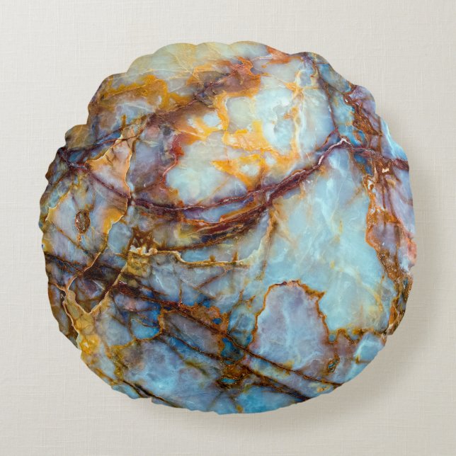 unique texture of natural stone - marble, onyx, gr round pillow (Front)