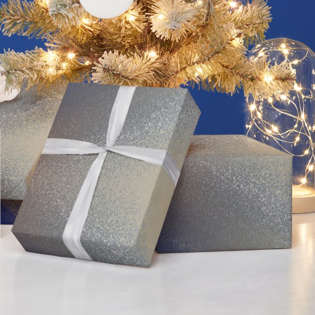 Unique Textured Blue Gold Background Wrapping Paper (Holidays)