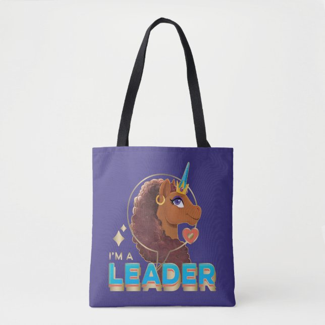 Unique the Unicorn “I’m a Leader” Design Tote Bag (Front)