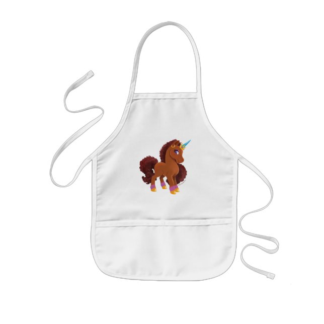 Unique the Unicorn Standing Proud Kids Apron (Front)