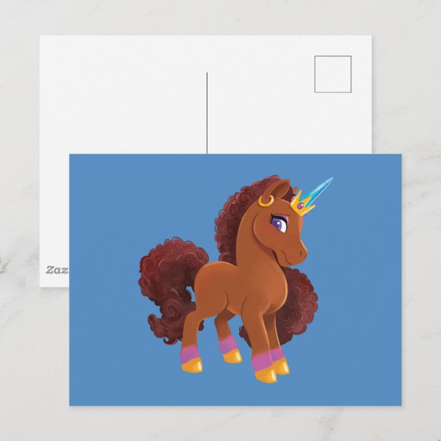 Unique the Unicorn Standing Proud Postcard (Front/Back)