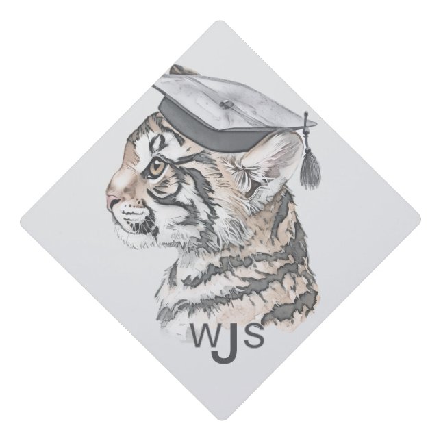 Unique Tiger Graduation Cap Topper (Front)