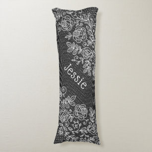 Unique Transparent Faux Floral Lace Personalized Body Pillow