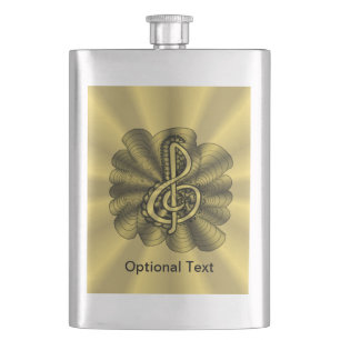 Unique Treble Clef Music Art Hip Flask