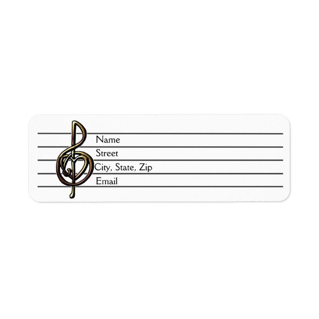 Unique Treble Clef Music Staff Personalizable (Front)